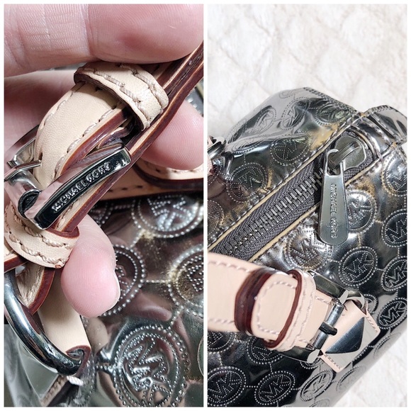 MICHAEL KORS Grayson Metallic Monogram Satchel - Picture 8 of 8